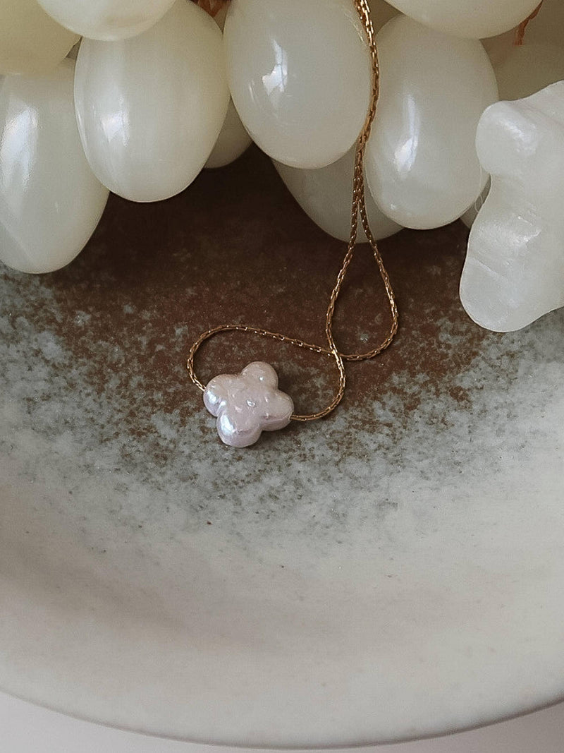 Heart Memoir | Freshwater Pearl Clover . Gold Non- Tarnish