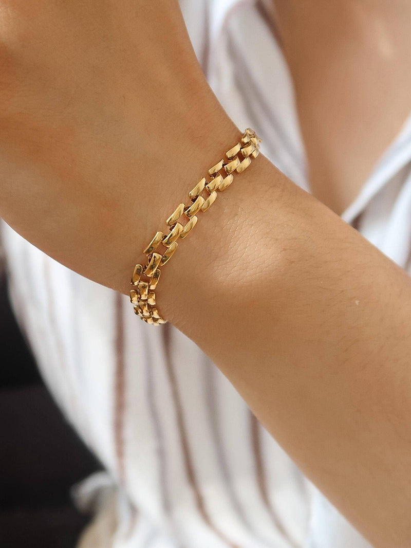 Forte | Gold Non-Tarnish Flat Chain Bracelet