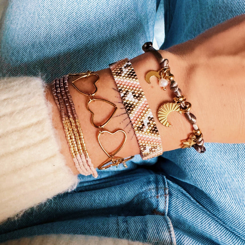 Sara | Summer Bracelet . Nude . Taupe . Gold Plated