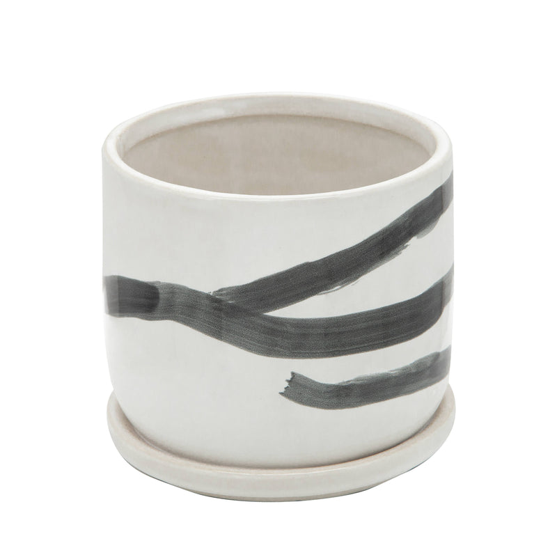 Ceramic Streak Saucer Planters | 5in - 6in