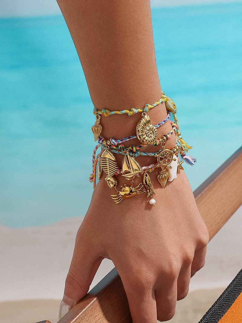 Menton | Non-Tarnish Summer Rope Charm Bracelet