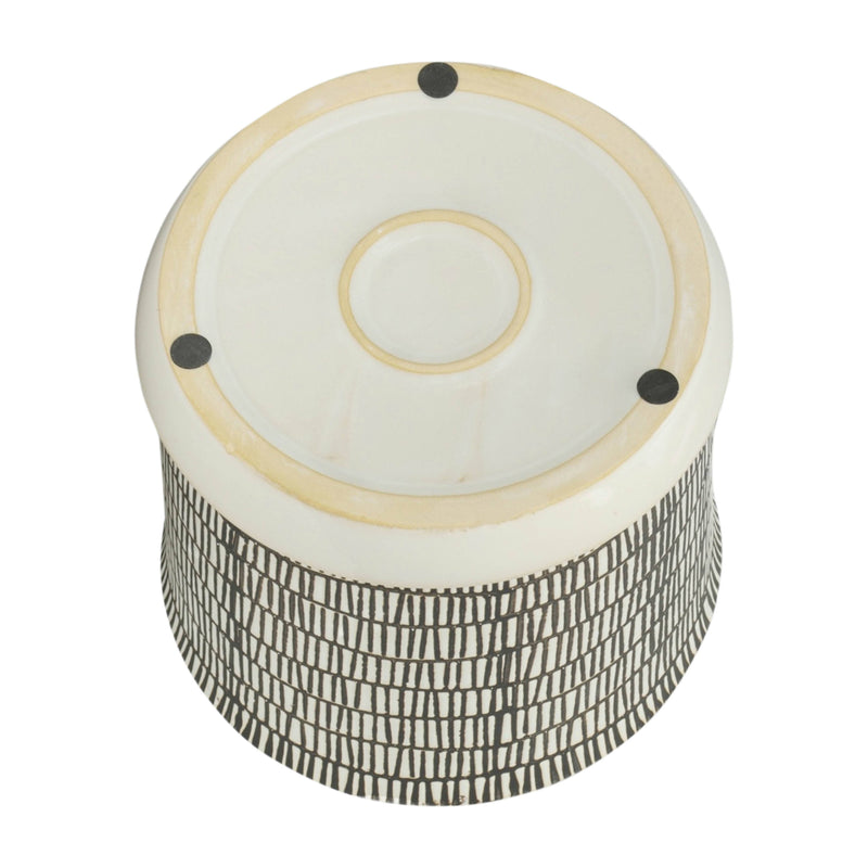 Ceramic Line Saucer Planter Pot| 6in - 7.5in