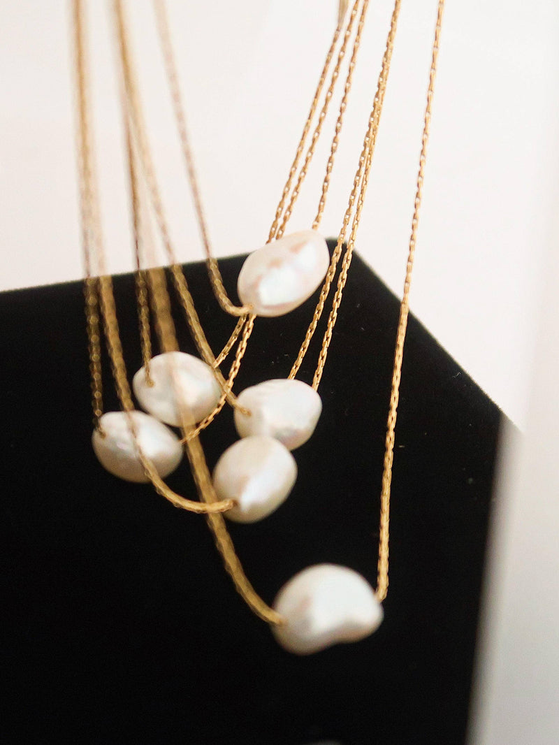 Kinn | Natural Pearl Necklace . Gold Non- Tarnish