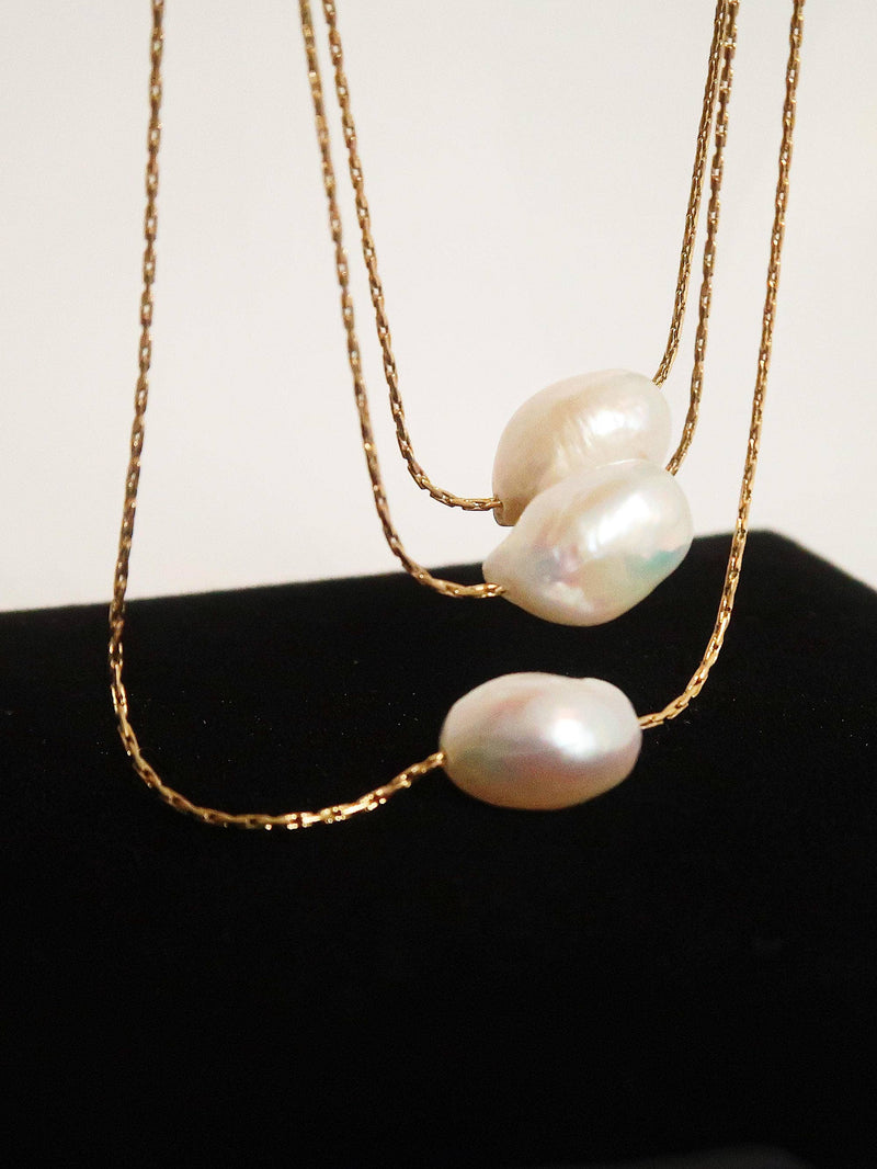 Kinn | Natural Pearl Necklace . Gold Non- Tarnish