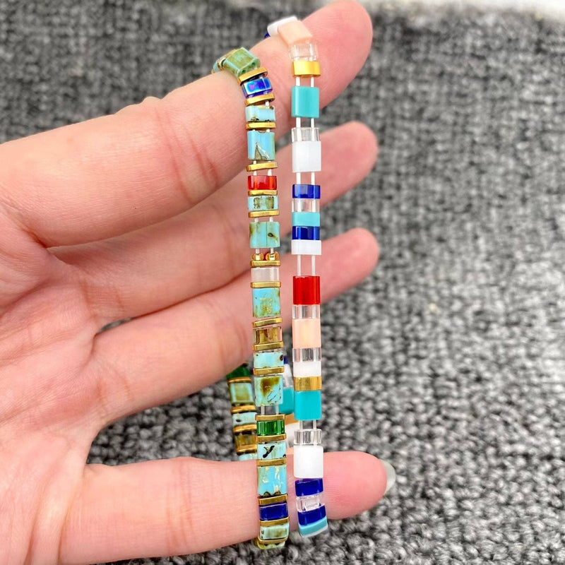 Boho Glass & Hematite Beaded