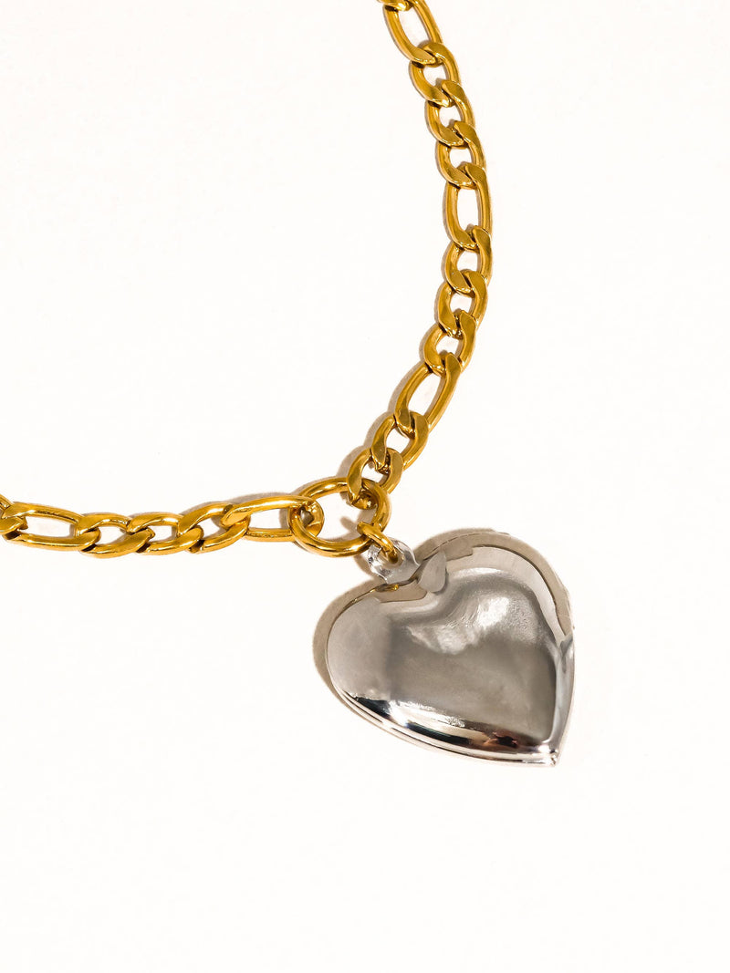 Heidi |Two Tone Heart Locket . Non-Tarnish