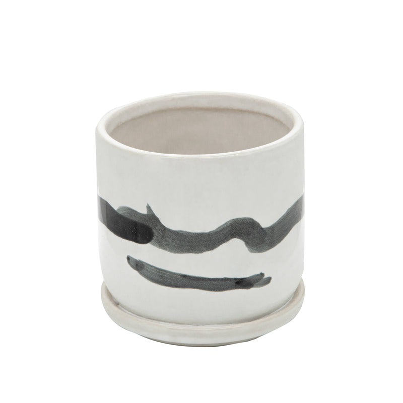 Ceramic Streak Saucer Planters | 5in - 6in