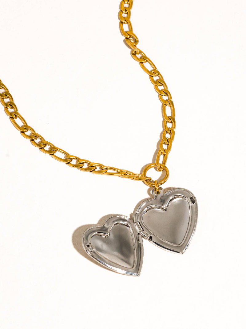 Heidi |Two Tone Heart Locket . Non-Tarnish