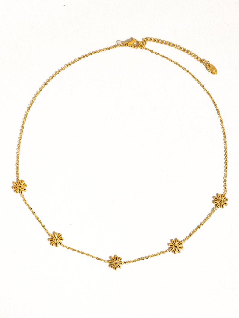 Sundown|  Festival Daisy Chain Necklace . Gold Non- Tarnish