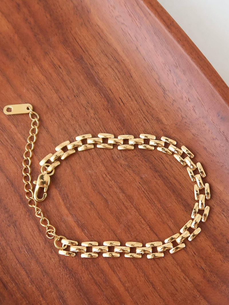 Forte | Gold Non-Tarnish Flat Chain Bracelet