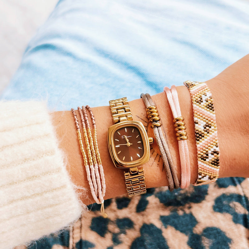 Sara | Summer Bracelet . Nude . Taupe . Gold Plated