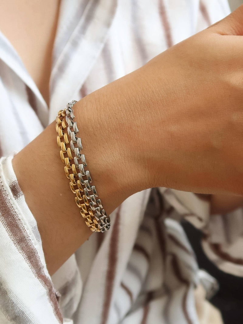 Forte | Gold Non-Tarnish Flat Chain Bracelet