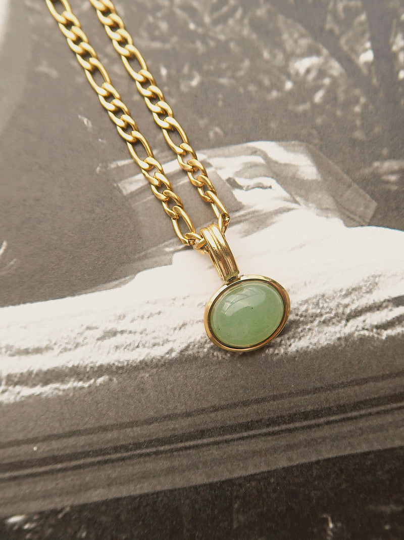 Luli | Green Stone Pendant. Non-Tarnish