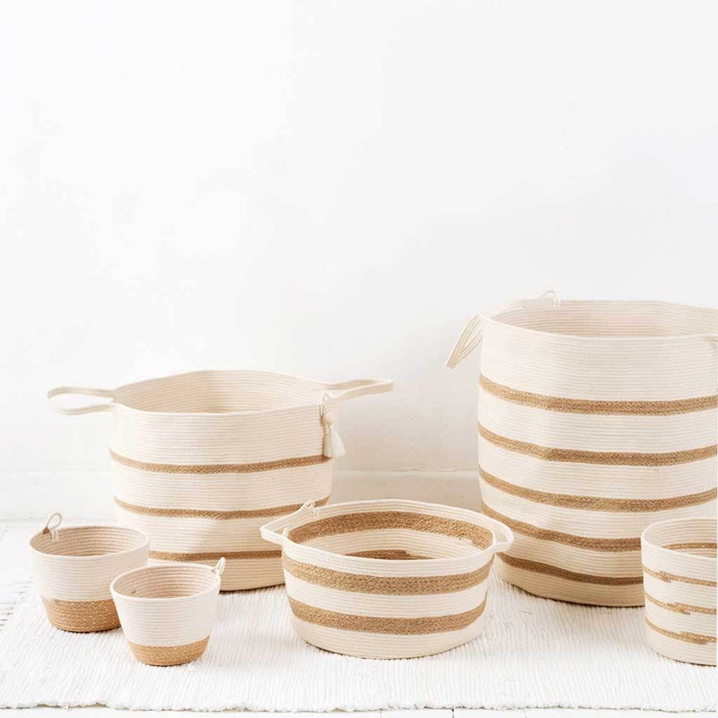 Planter | Jute Block . Holds 6in Plant