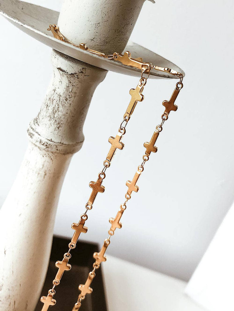Dilara  | Cross Choker. Gold Non- Tarnish