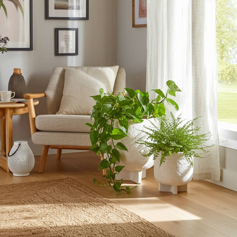 Cement Modern Footed Planters | 5.5in - 8in