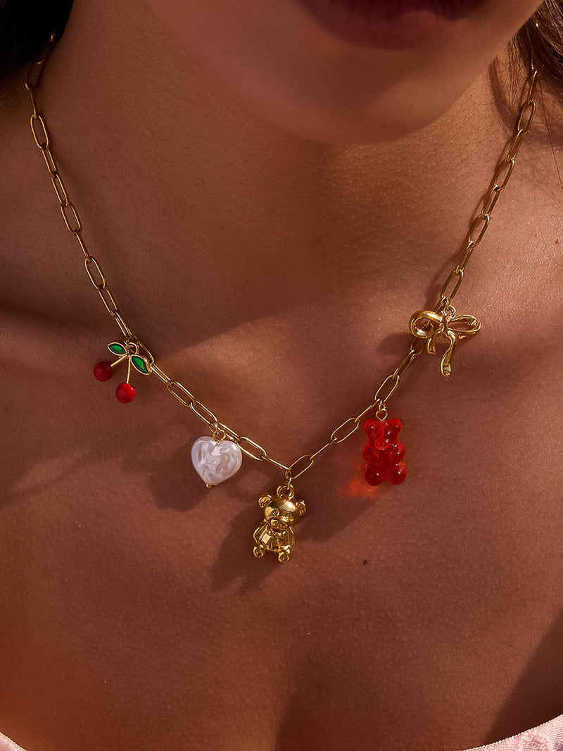Reed | Gummy Bear Charm Necklace. Gold Non-Tarnish