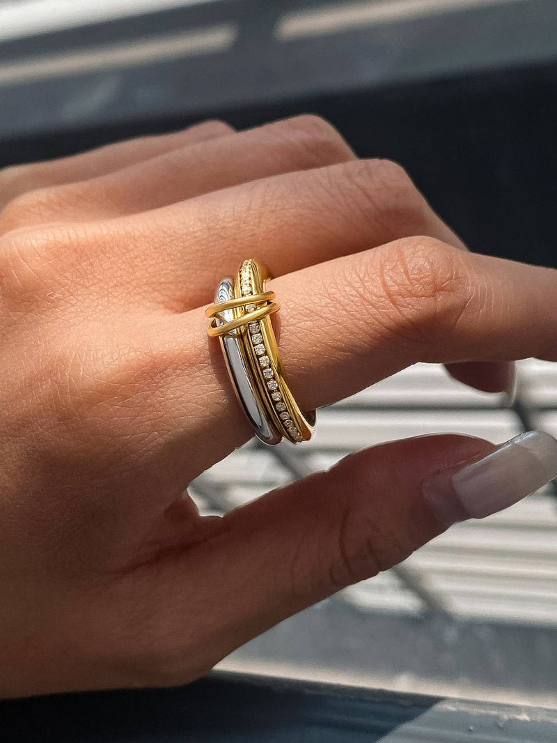 Bayard| Gold Non-Tarnish Multi Stack CZ Band Ring