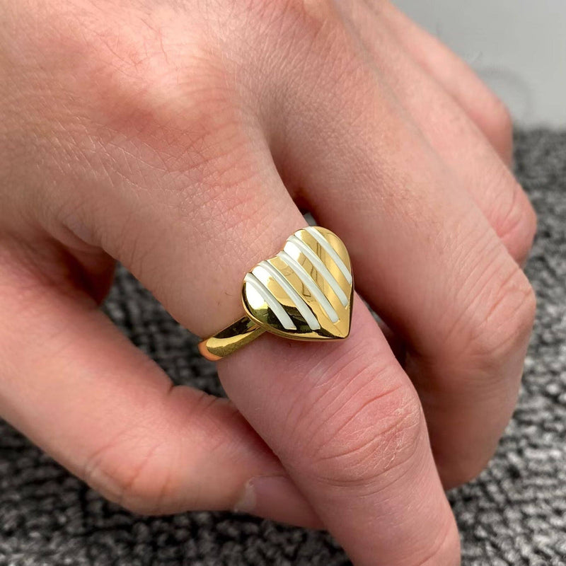 Mila | Two Tone Striped Heart