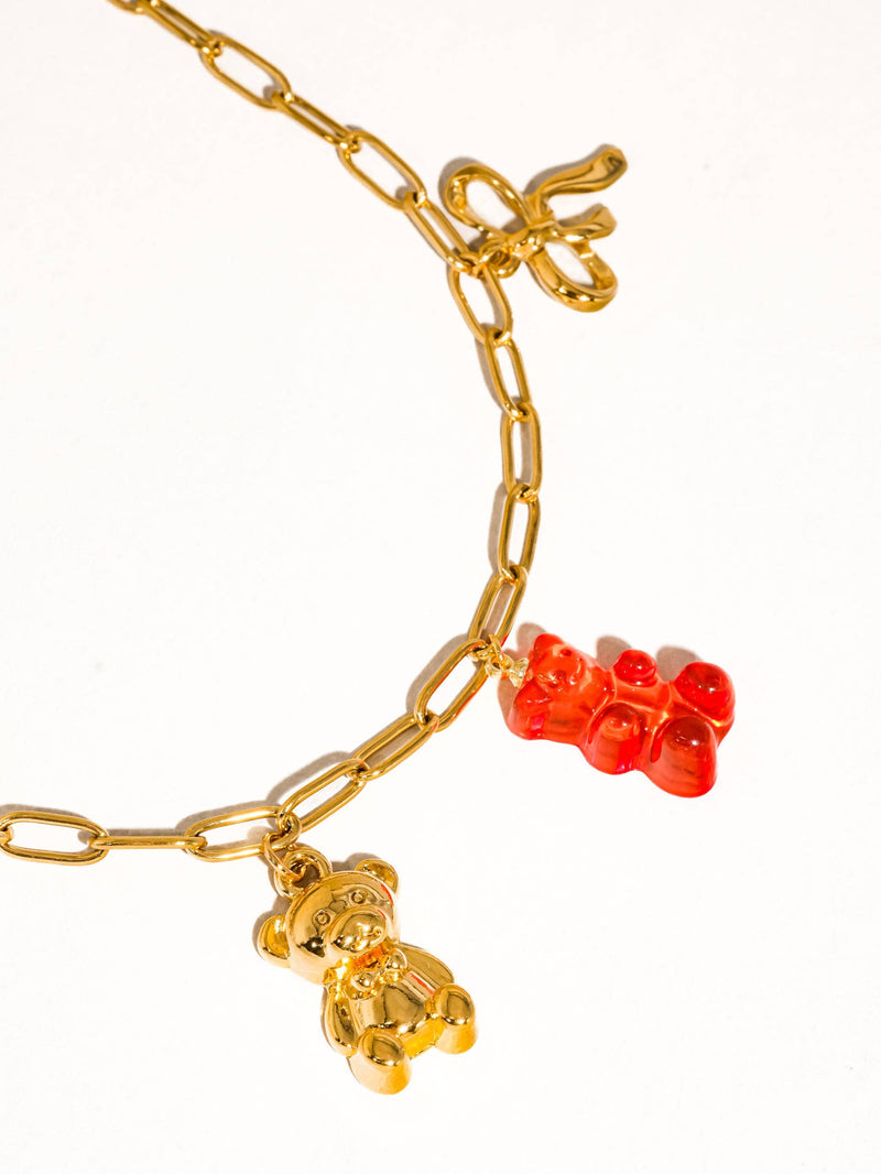 Reed | Gummy Bear Charm Necklace. Gold Non-Tarnish