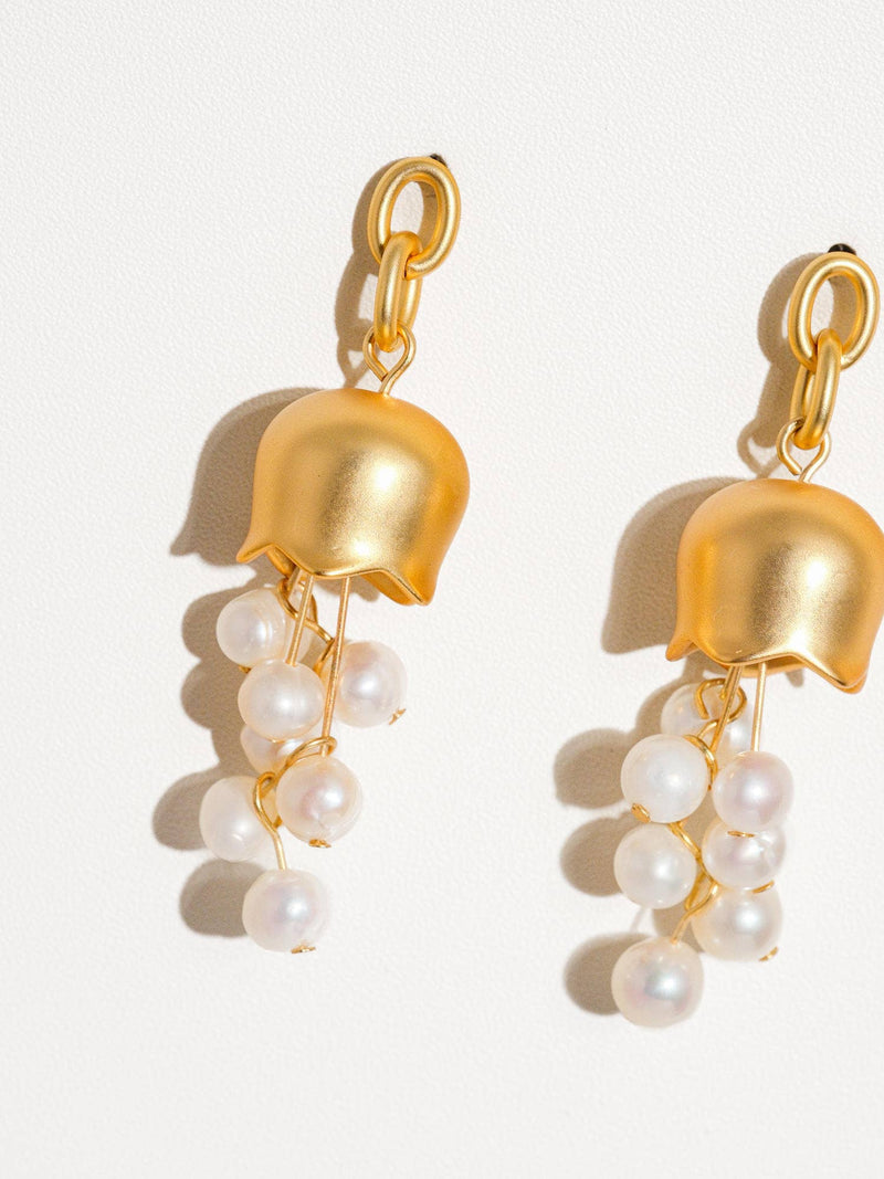 Merope | Gold Bellflower Pearl . Gold Non-Tarnish