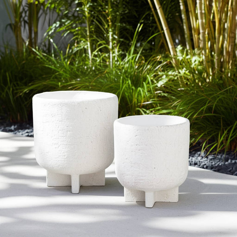 Cement Modern Footed Planters | 5.5in - 8in
