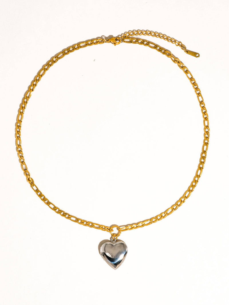 Heidi |Two Tone Heart Locket . Non-Tarnish