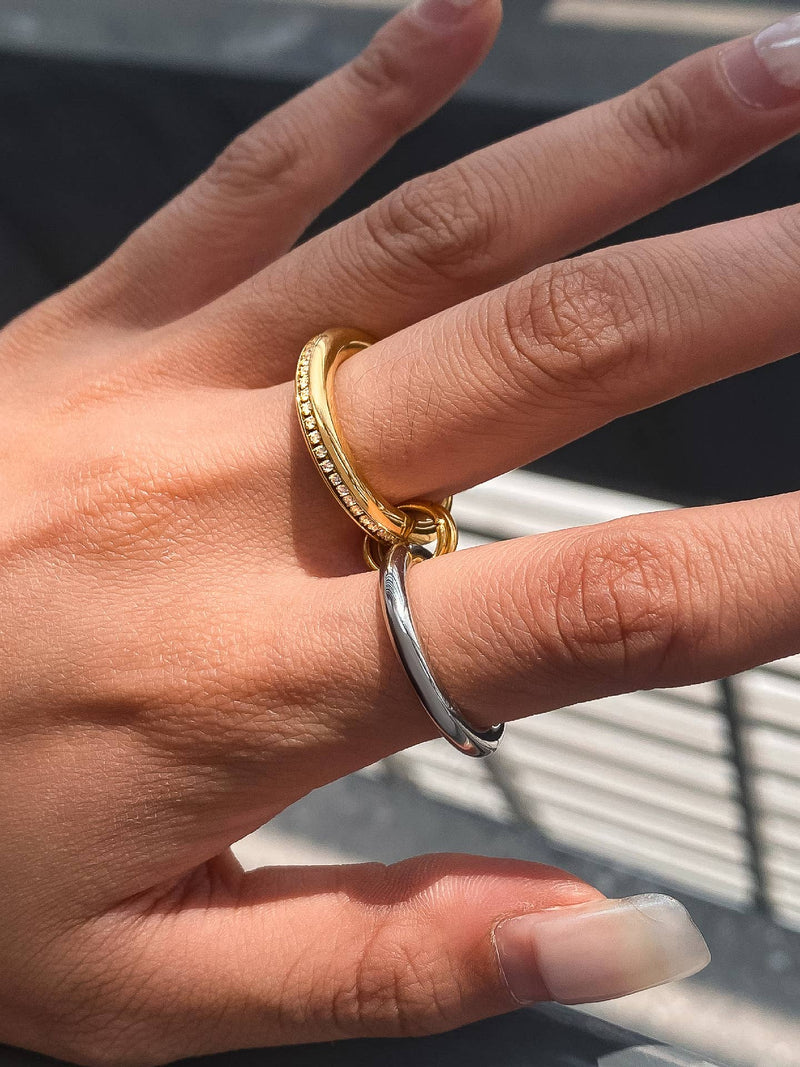 Bayard| Gold Non-Tarnish Multi Stack CZ Band Ring