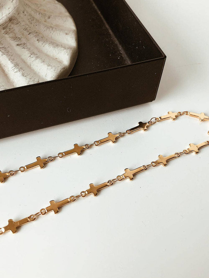 Dilara  | Cross Choker. Gold Non- Tarnish