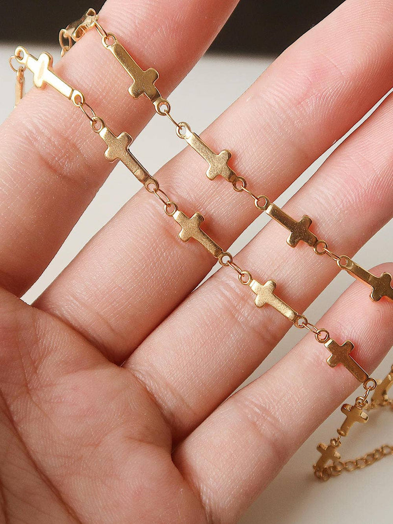 Dilara  | Cross Choker. Gold Non- Tarnish