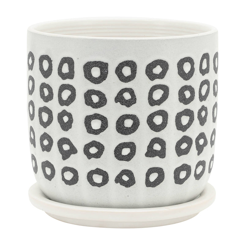 Ceramic Aztec Saucer Planters | 5in - 6in.