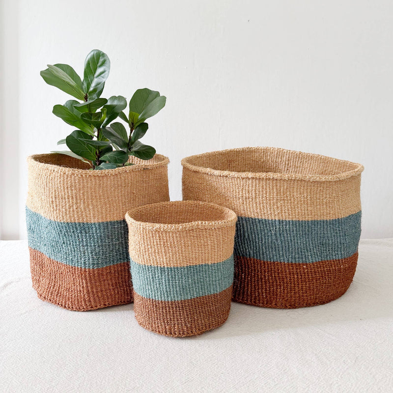 Southwest | Handmade Storage Plant Basket . 8in