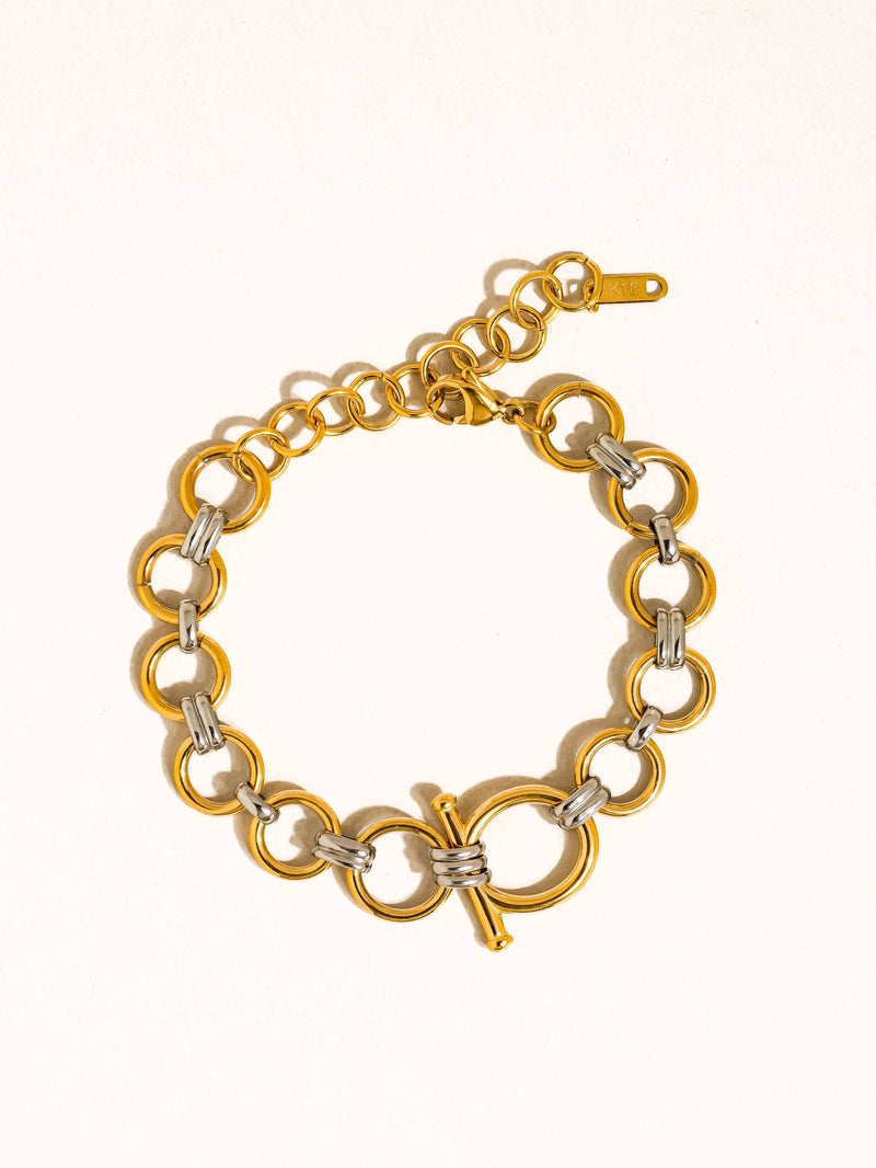 Céliane | Gold Non-Tarnish Two-Tone Link Bracelet