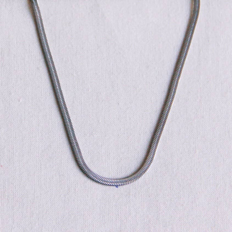 Flat Snake Chain 3mm - Silver Color