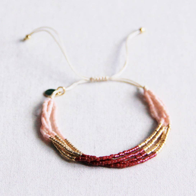 Sara | Summer Bracelet - Bordeaux . Nude . Gold
