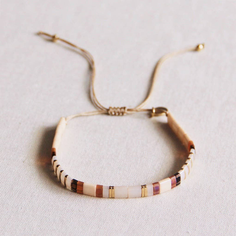 Tilabead Bracelet Taupe / Nude / Goldplated