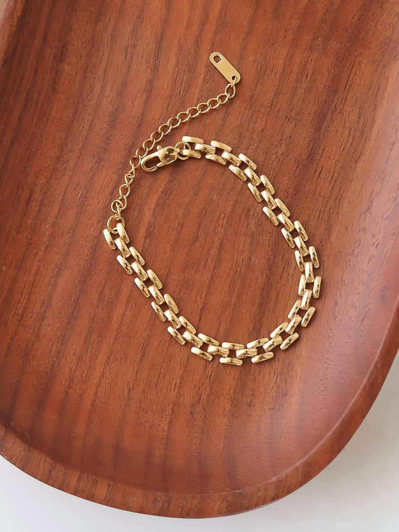 Forte | Gold Non-Tarnish Flat Chain Bracelet