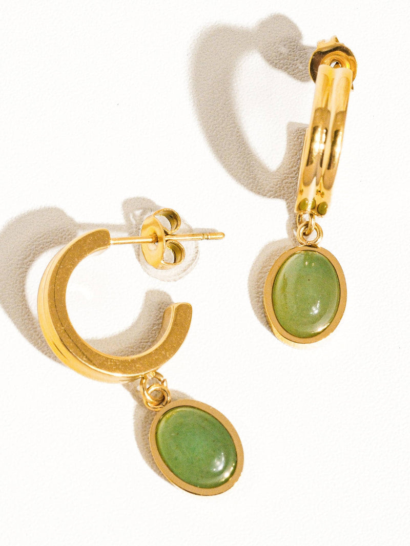 Whitnee | Dainty Round Stone Dangle Earring