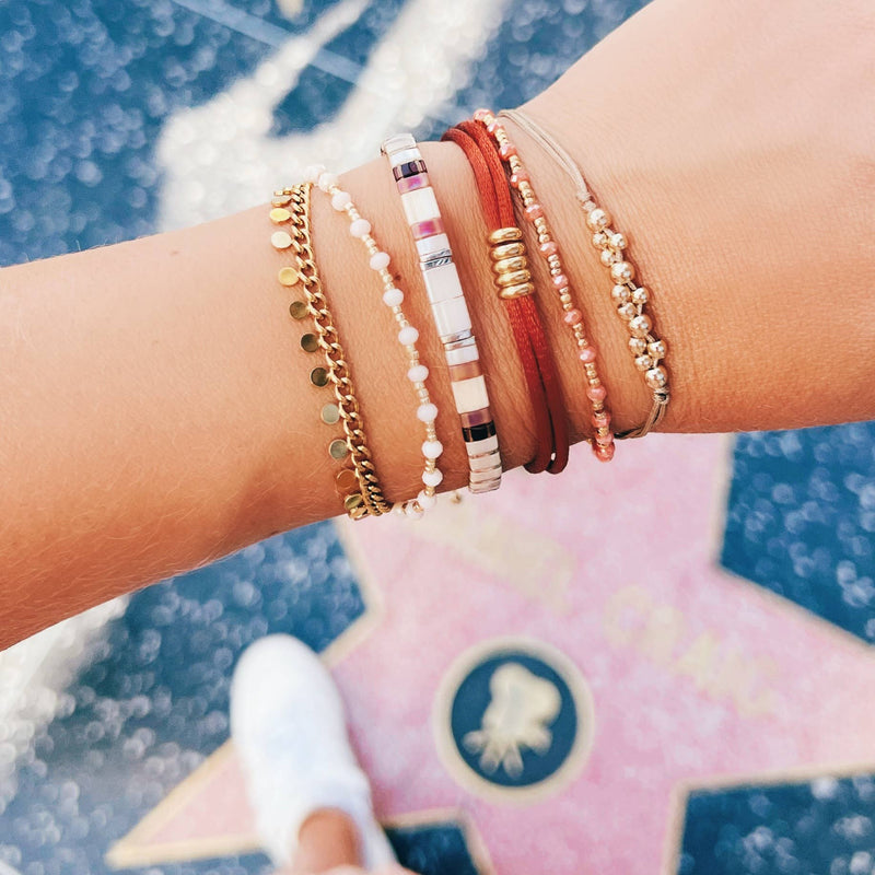 Tilabead bracelet salmon/rust/nude/goldplated