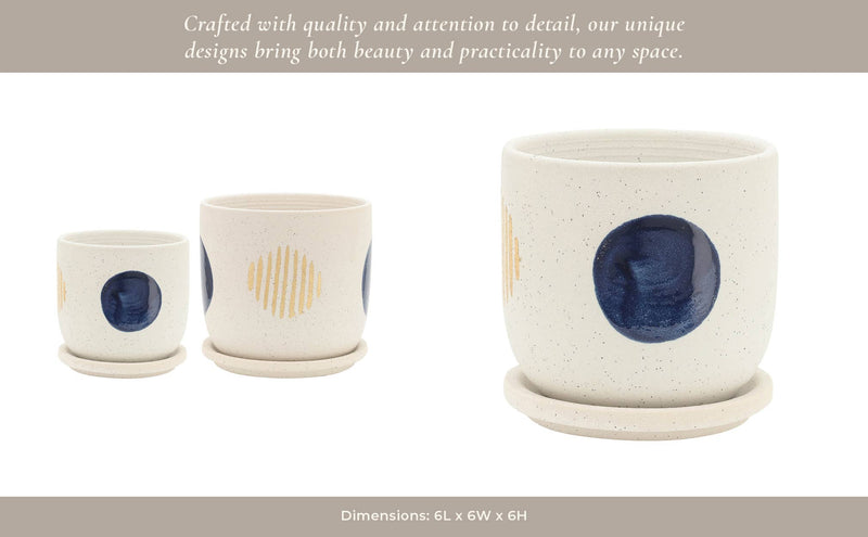 Ceramic Funky Saucer Planter | 5in - 6in