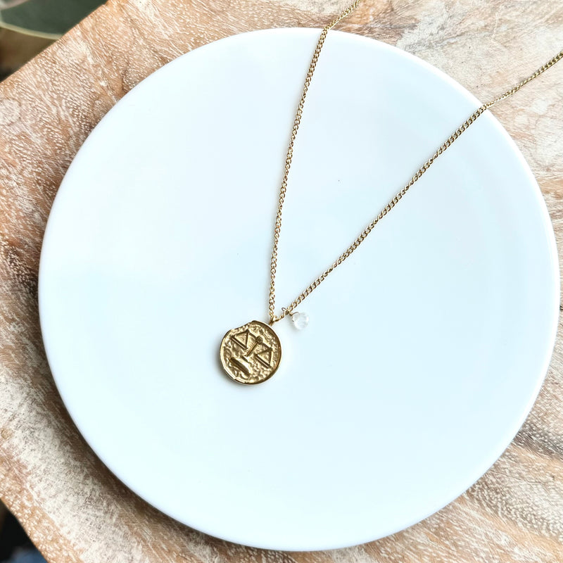 Astrology necklace aries with natural stone