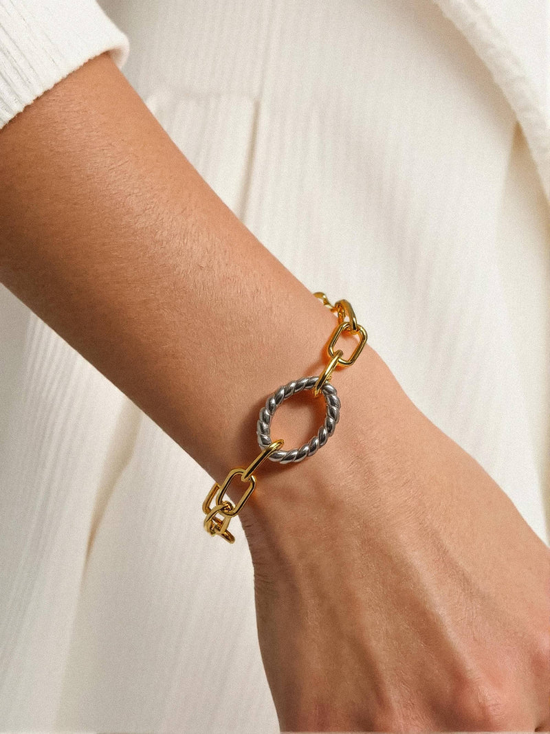 Henriette |  Two Tone Bold Chain Bracelet