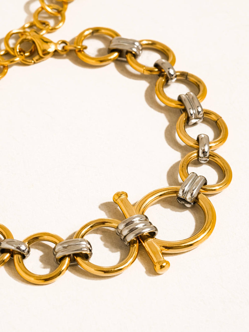 Céliane | Gold Non-Tarnish Two-Tone Link Bracelet