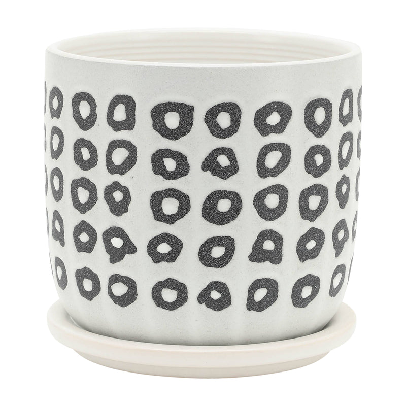 Ceramic Aztec Saucer Planters | 5in - 6in.