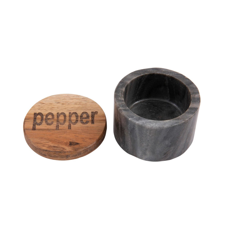 Salt and Pepper Container with Wood Lid Sets