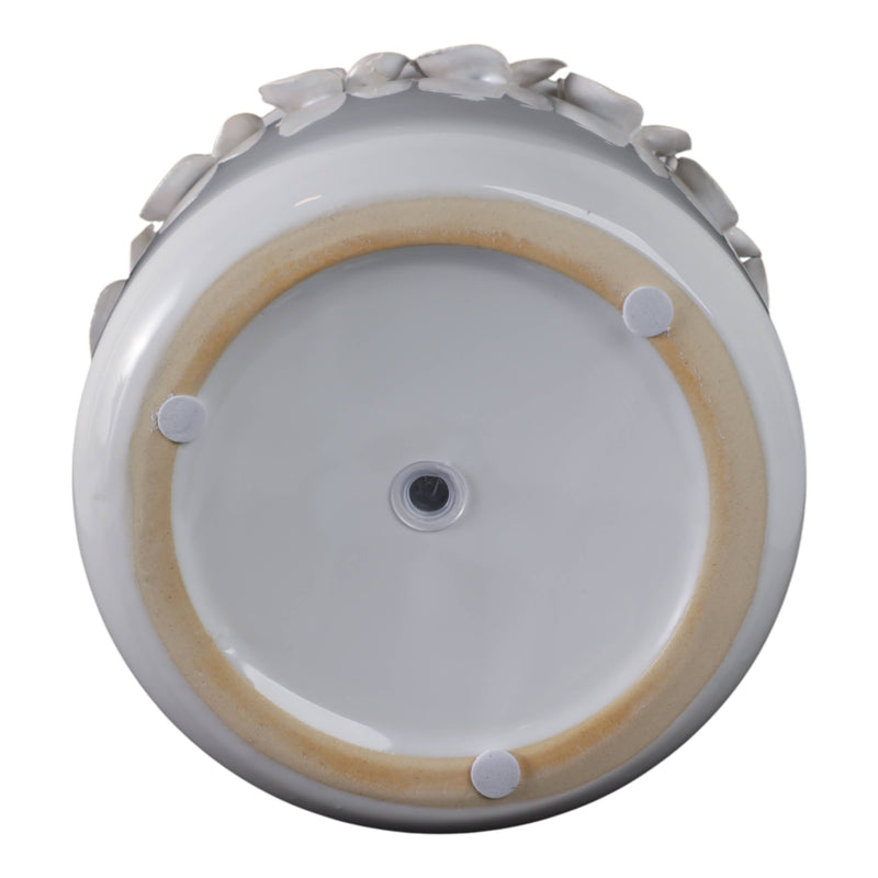 Ceramic Round Floral Applique Planter | 6 in.