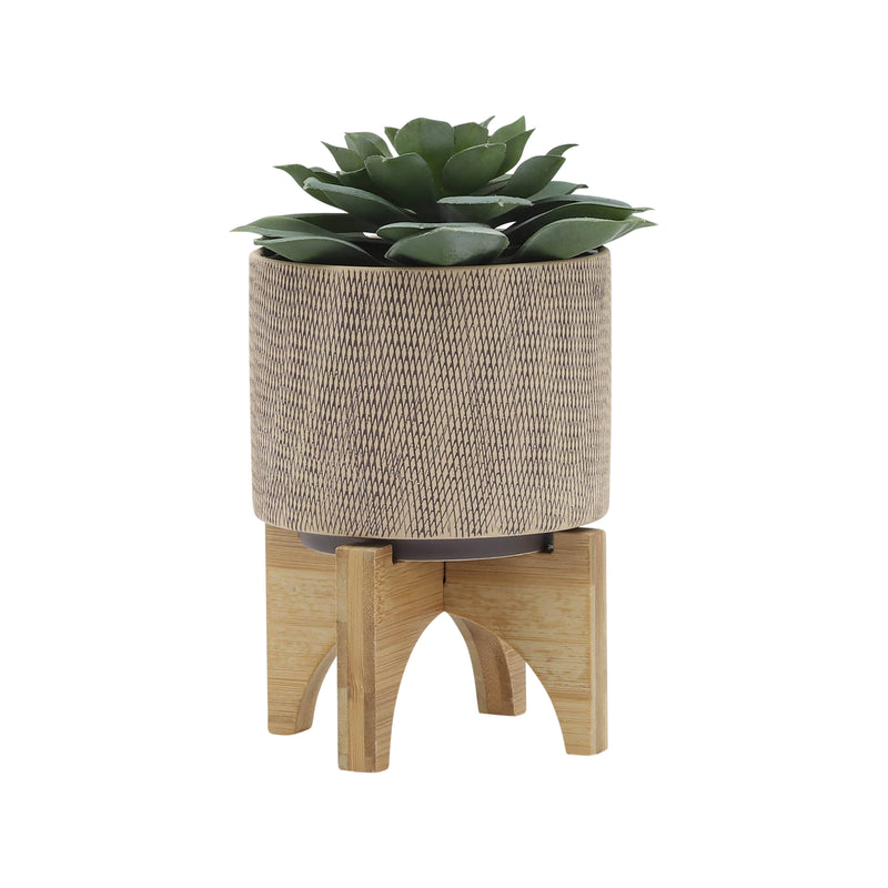Ceramic Mesh Round Stand Planters | 5in - 8 in.