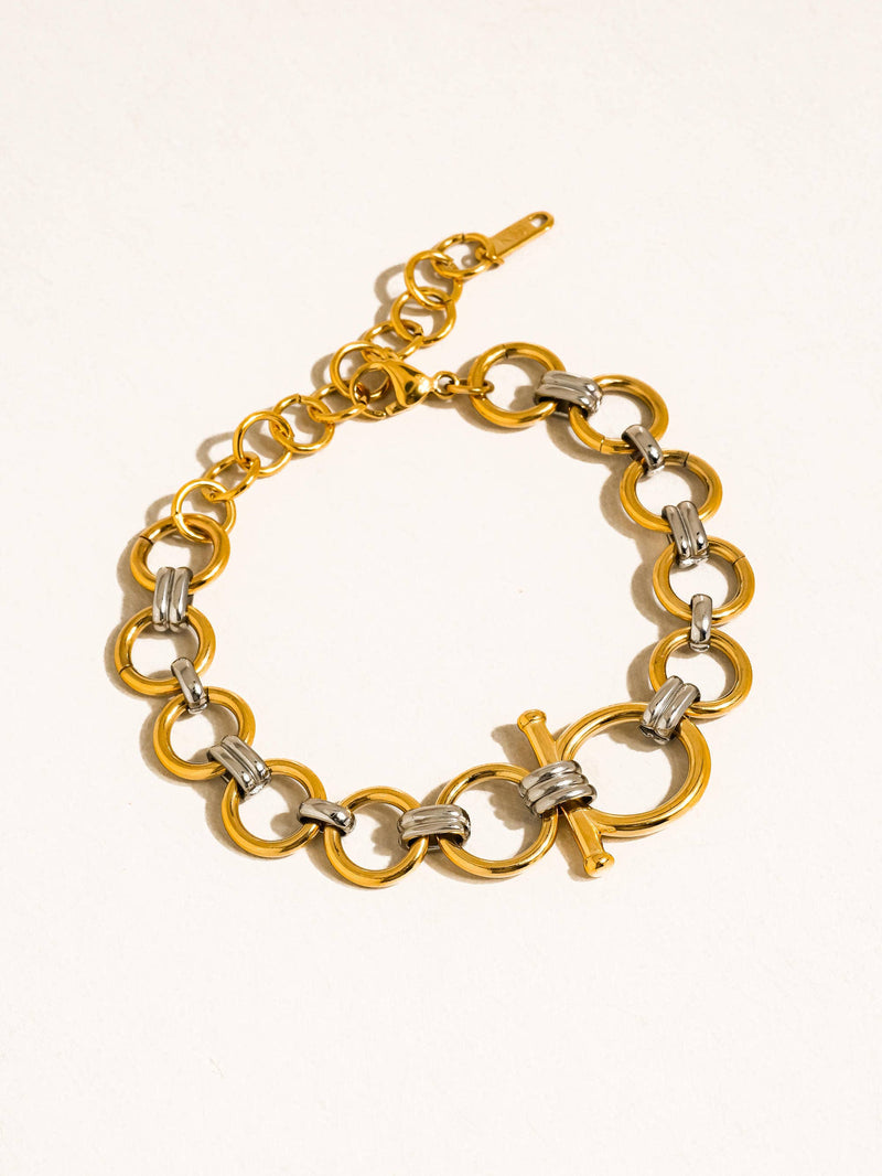 Céliane | Gold Non-Tarnish Two-Tone Link Bracelet