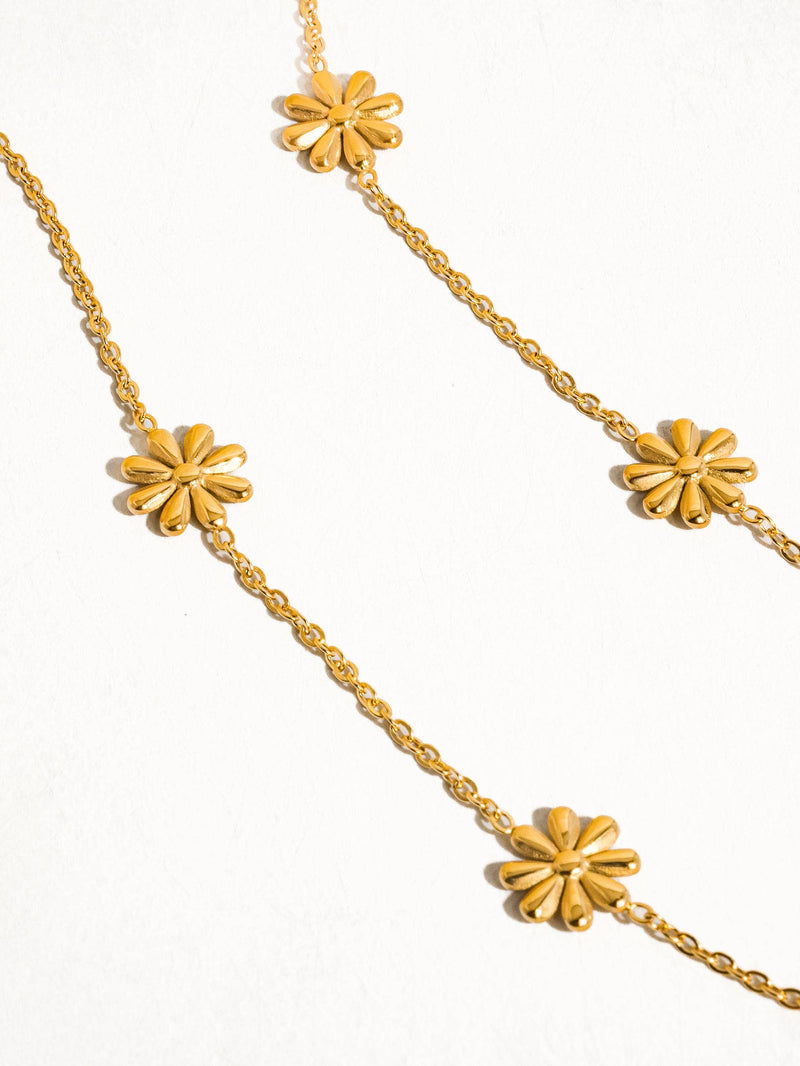 Sundown|  Festival Daisy Chain Necklace . Gold Non- Tarnish