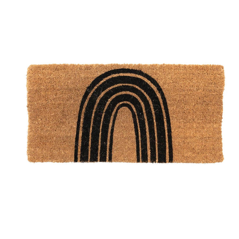 Natural Coir Doormat with Rainbow